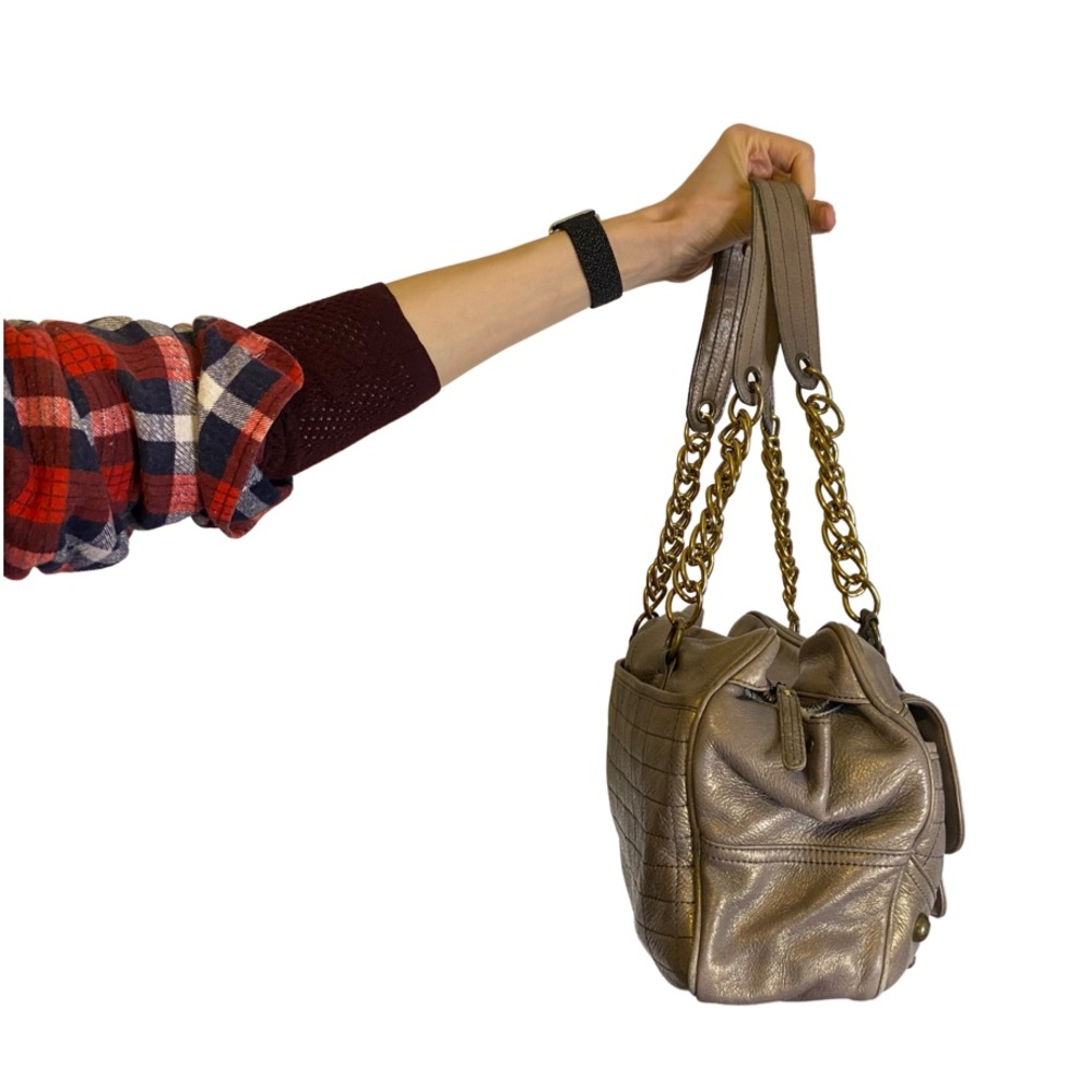 Hayden Harnett 2008 Big Mimi Quilted Leather Satchel in Lead - Picture 3 of 6